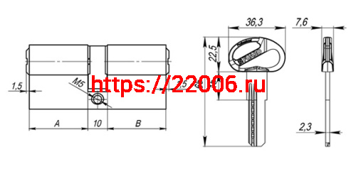 Цилиндровый Fuaro (Фуаро) механизм D-PRO500/70 mm (30+10+30) PB латунь 5 кл. фото 2 Цилиндровый Fuaro (Фуаро) механизм D-PRO500/70 mm (30+10+30) PB латунь 5 кл. фото 2