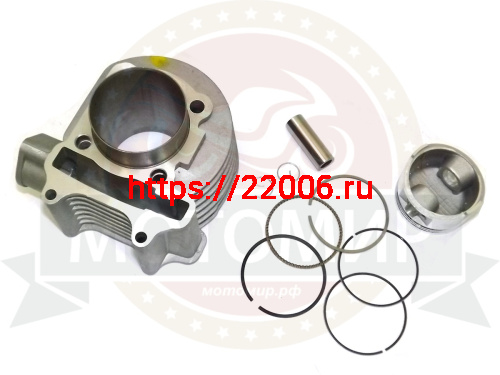 Цилиндр в сборе с поршнем 4-х такт.скут.(150см3) H90мм, h69мм 57,4 мм 157QMJ(цил+порш+пал D15mm+кол) фото 3