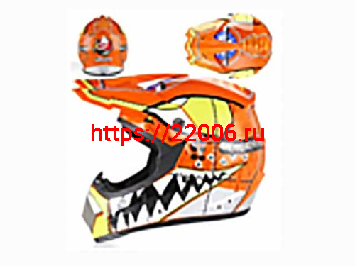 Мотошлем VIRTUE MD-905 Кросс оранжевый с черно-салатовым рисунком (XL)