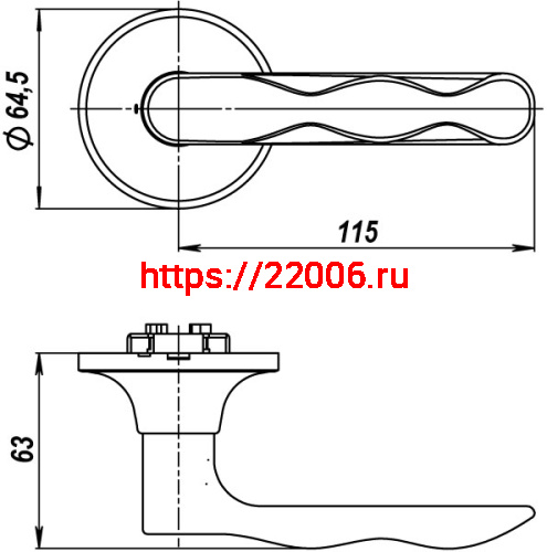 Ручка Fuaro (Фуаро) защелка DK624/BL PB-PS (624/BL PB-P) (без фик.) золото фото 2