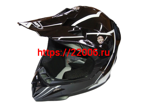 Шлем кроссовый YM-211 "YAMAPA", черно-белый, черно-розовый, размер M детский