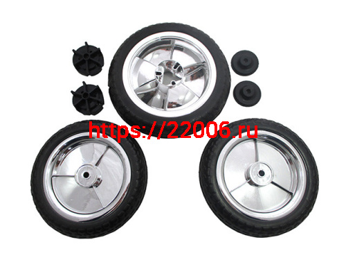 Набор колес для 3-колесного велосипеда, пластик с полиурет-ой резиной (10"-1шт, 8"-2шт) 3243044-91 Набор колес для 3-колесного велосипеда, пластик с полиурет-ой резиной (10"-1шт, 8"-2шт) 3243044-91