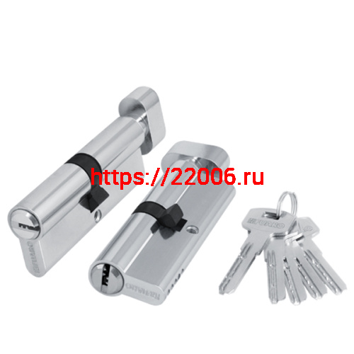 Цилиндровый Fuaro (Фуаро) механизм (200 ZM/70) 2000ZMKnob70(30+10+30) CP хром 5Key с вертушкой