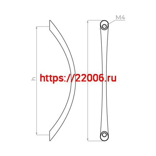 Ручка-скоба Ajax (Аякс) мебельная MB-H-004-128 мм CP хром фото 2
