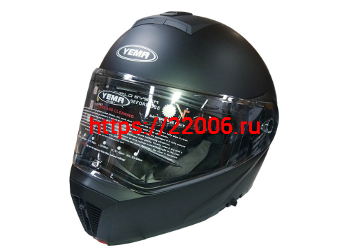 Шлем модуляр YM-929_3 "YAMAPA", (подбородок откидывается) TRANSFORMER, черный матовый, разм. L  NEW
