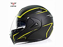 Мотошлем VIRTUE MD-808 трансформер с визором черно-салатовый матовый (L)
