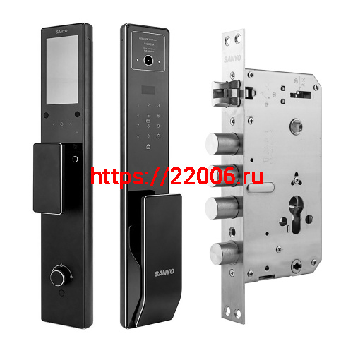 Электронный замок Sanyo D200 Tuya DM70 с WiFi, с видеодомофоном, черный фото 2