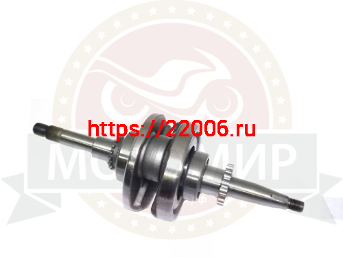 Коленвал 4х такт. GY6-50/80 с подшипниками (звезда 16 зуб) палец 13 мм (139QMB)