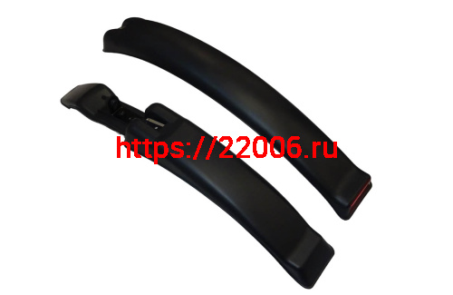 Крылья велосипедные 26" пластик, черные, под V-brake, чёрные с красным отражателем (TBS SF-212F/R)