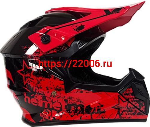 Мотошлем VIRTUE MD-911 Кросс красный с надписью (M)