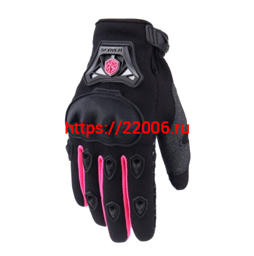 Перчатки женские SCOYCO (оригинал) МС-29W, черный с розовым, р-р  S