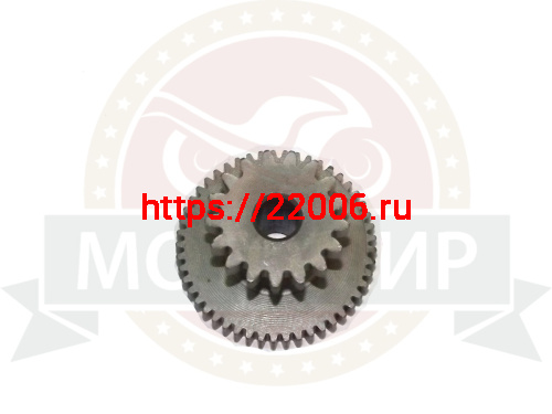 Шестерня эл. стартера двойная GY6 125/150  49Z-17Z (отв. d10мм) (052QMI0-090000300) (НАБОР)