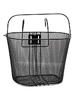 Корзина передняя 310х230х230мм, с креплением на руль, черная, белая HUALONG