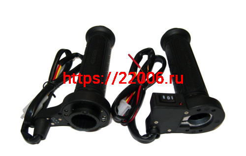 Ручки руля с подогревом в сборе (пр/лев) под диам. 22мм, проводка, тумблер (2 полож), (НАБОР) фото 3