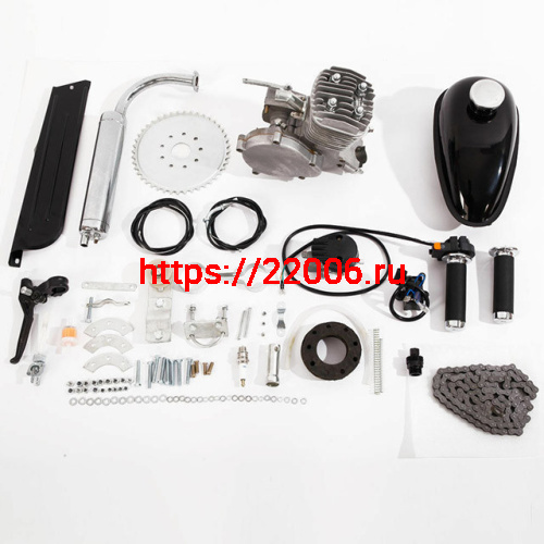 Двигатель 80см3 ручной стартер (веломотор, полный комплект для установки) Двигатель 80см3 ручной стартер (веломотор, полный комплект для установки)