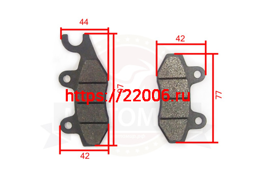 Колодки тормозные дисковый тормоз Гиро180 с ухом (правые) Z50R, Volcan, Honda SR80, Nirvana FA135