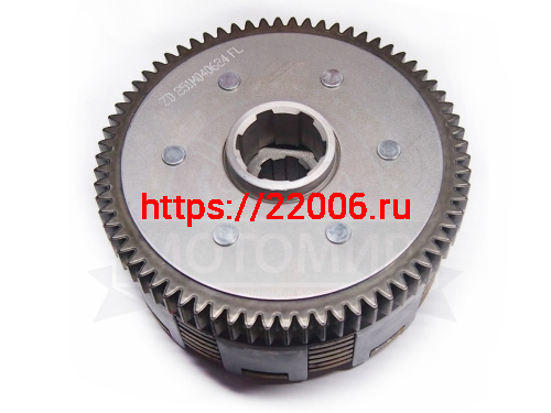 Барабан сцепления CB250 см3 Zongshen ZS 174MN-3 в сборе (8 паз+8 полупаз) 6 болт 7 дис 6 (100202872) фото 2